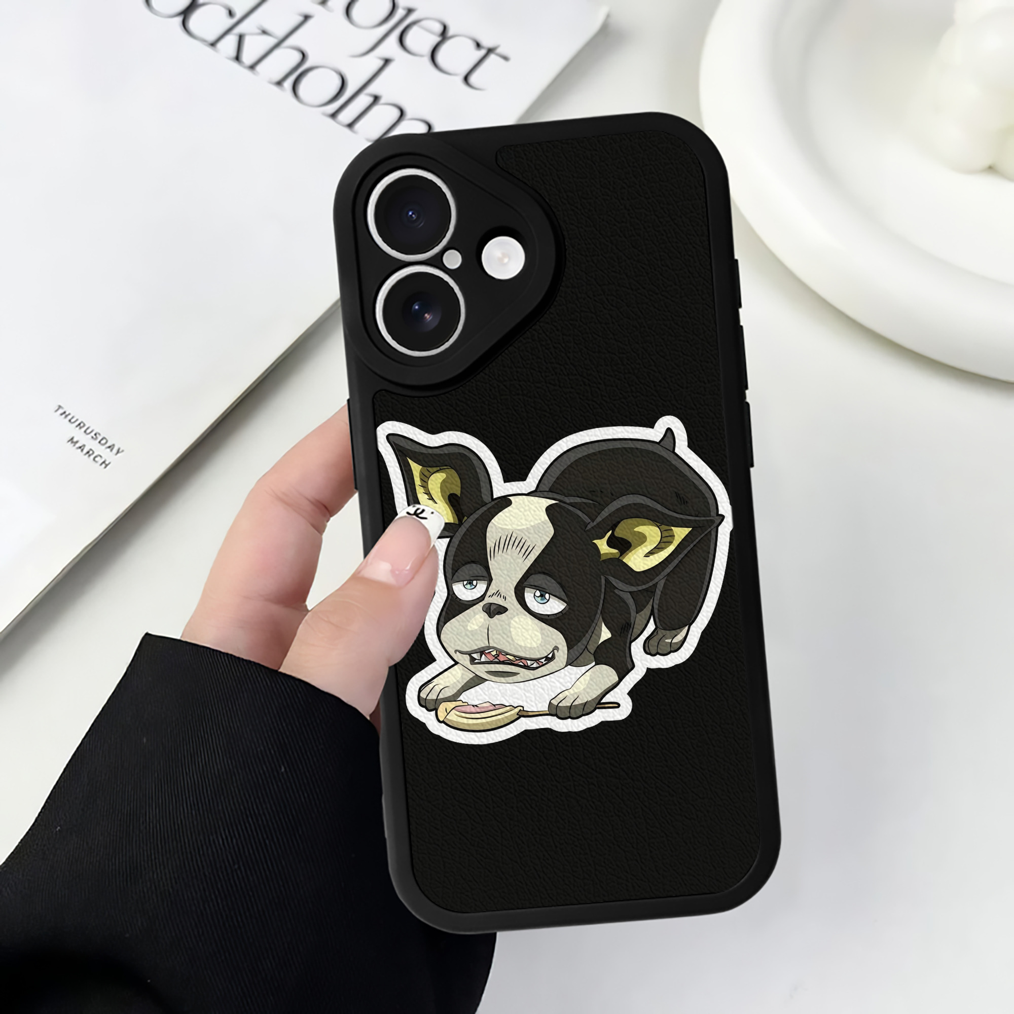 （画像用） ジョジョの奇妙な冒険 イギー JoJo's Bizarre Adventure Iggy 【iPhone 16シリーズ対応】シリコンスマホケース（レザー調） 材質：シリコン
